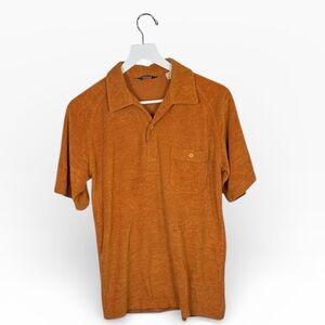 Vintage Montgomery Ward Men’s Towel Terrycloth Collared Polo Shirt M-375 Sz L